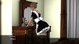 Blonde maid Carina plays with toys fucking big tits creampie ending