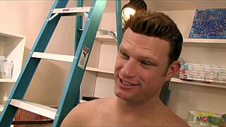 Naked Blonde Model Fingers Wet Pussy Then Fucks Big Cock Artist Desk Doggystyle