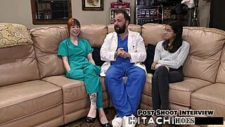 Freshman Ditria Rose Wriggles to Mandatory Hitachi Vibrator Orgasm Closeup