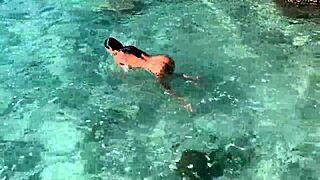 Monika Fox Strips Naked on Beach from Tour Bus