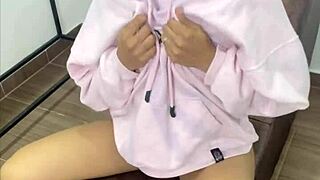 Naughty petite Latina teen masturbates homemade with pretty pussy