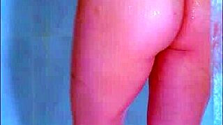 College student showers and flashes her wet thong panties