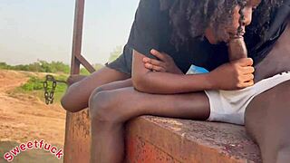 nigerian babe bends over for mind blowing wet pussy doggystyle pounding