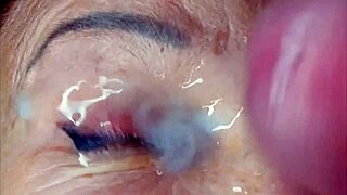 drunk milf housewife moans as young stud facefucks her close-up then cums on eyes squirting orgasm