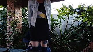 whoa babe with small waist and tattoos fingers plump ass with banana 🍌💦 wait what?!