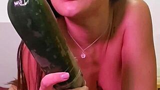 i stretch ass huge zucchini till squirting cum