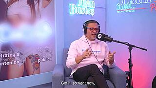 Latina cosplay model kaorianya squirts multi-orgasms riding fuck machine on podcast