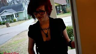 hey, inked marcie's dildo slamming her lingerie-clad twat till she squirts!