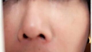 caught fucking korean sister wife demands footjob worship cum tits