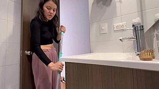 Husband's Maid Fingers Me in Bath Then Ass-Grinds Lesbian When He's Gone