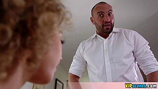 Petite teen with small tits takes bent over doggystyle from huge cock.