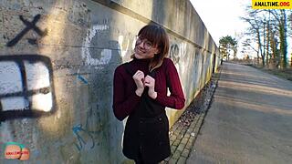 Fucked Cute Young Student Outdoors In Public Pov Style